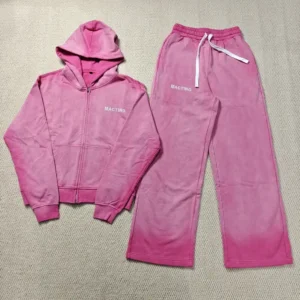 Custom Printed Reversible Stitch Pullover French Terry Heavyweight Distressed Acid Wash Sun Faded Washed Tracksuit