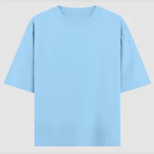 Custom Blank Baby Blue Terry Oversized T-Shirt