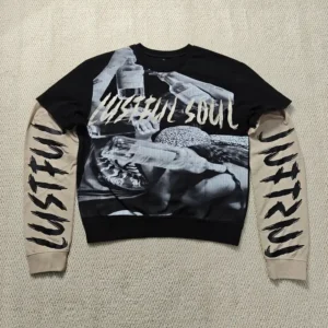 High Quality Custom Heavy Cotton DTG Printed Double Layer Long Sleeve T-Shirt