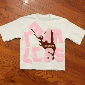 Oversized Tee With Distressed Embroidery Patch Hip Hop Style Acid Washed T-Shirt