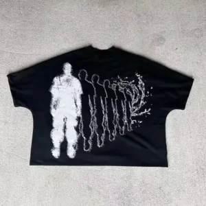 Custom Graphic Crew Neck Drop Shoulder Heavyweight Oversized Cropped Boxy Fit T Shirt