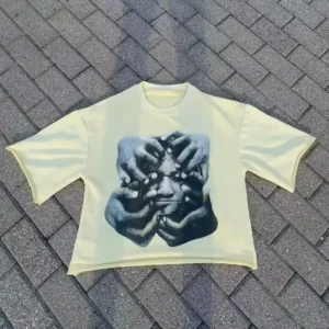 French Terry Screen Printing Heavyweight Oversized Cropped T Shirt