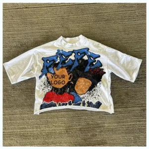 DTG Printing Design Short Sleeve Graphic Cut And Sew Boxy Fit Cropped T Shirt