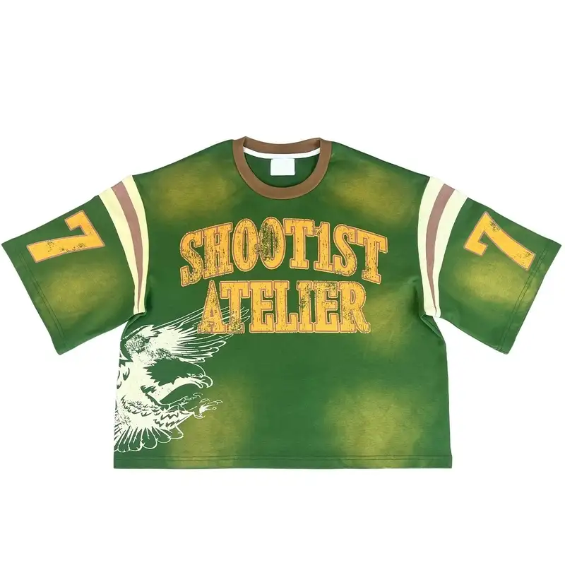 Vintage Needle Detection Football Tops Logo Design Soccer T Shirt