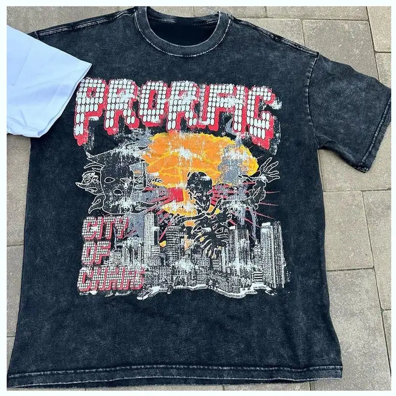 Oversized Washed Black Acid Washed Plain Vintage Heavyweight Stone T Shirt - Image 4