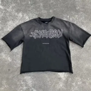 Oversized Washed Black Acid Washed Plain Vintage Heavyweight Stone T Shirt