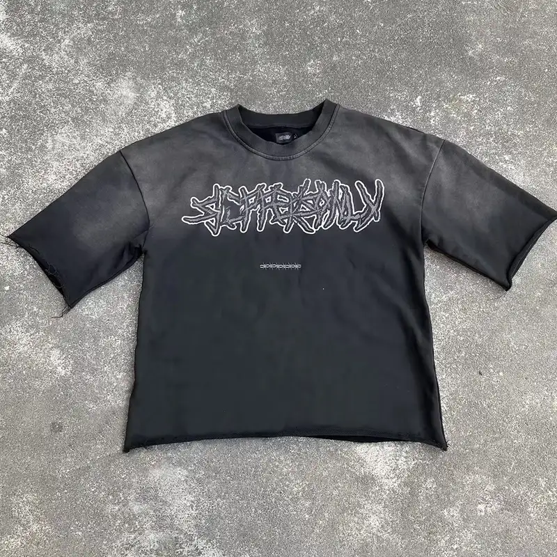 Oversized Washed Black Acid Washed Plain Vintage Heavyweight Stone T Shirt