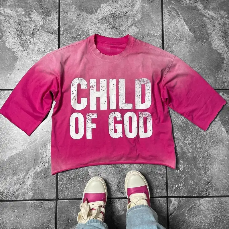 Customized Labels Heavy Weight Printed Cotton T Shirt - Image 3