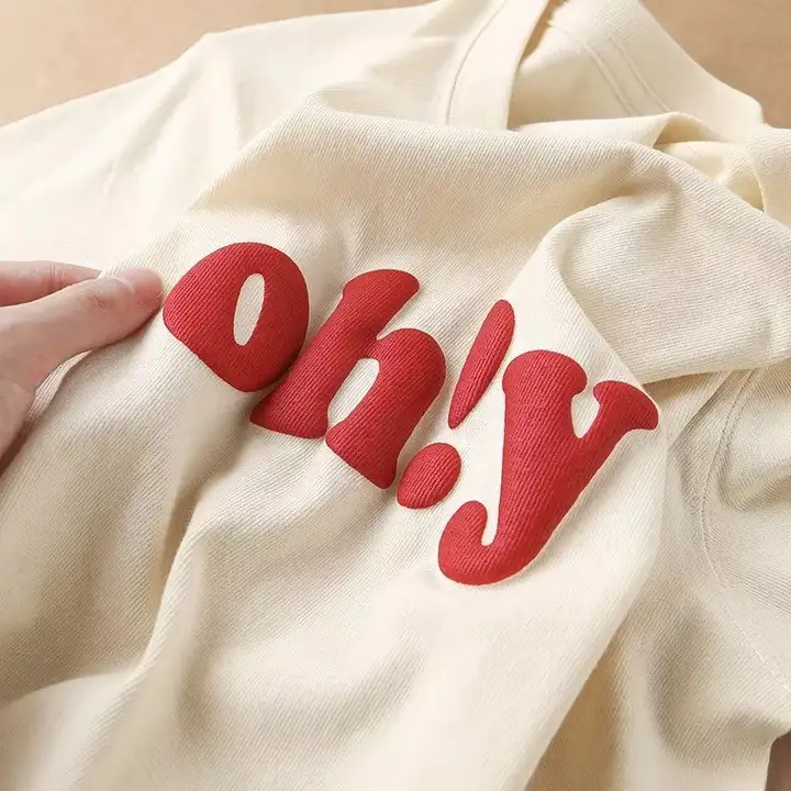 3D Puff Print Heavy Weight Cotton Fabric T Shirt - Image 3