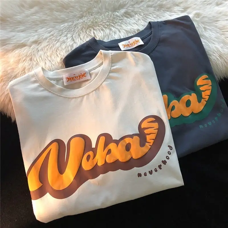 Choose Your Craft Way Cotton Plain Oversized Casual Puff Print T Shirt - Image 3