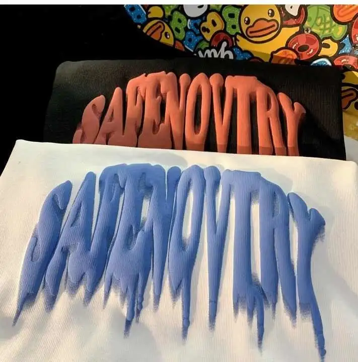 Custom Logo 3D Foam Puff Print Graphic T Shirt In Supima Cotton - Image 2