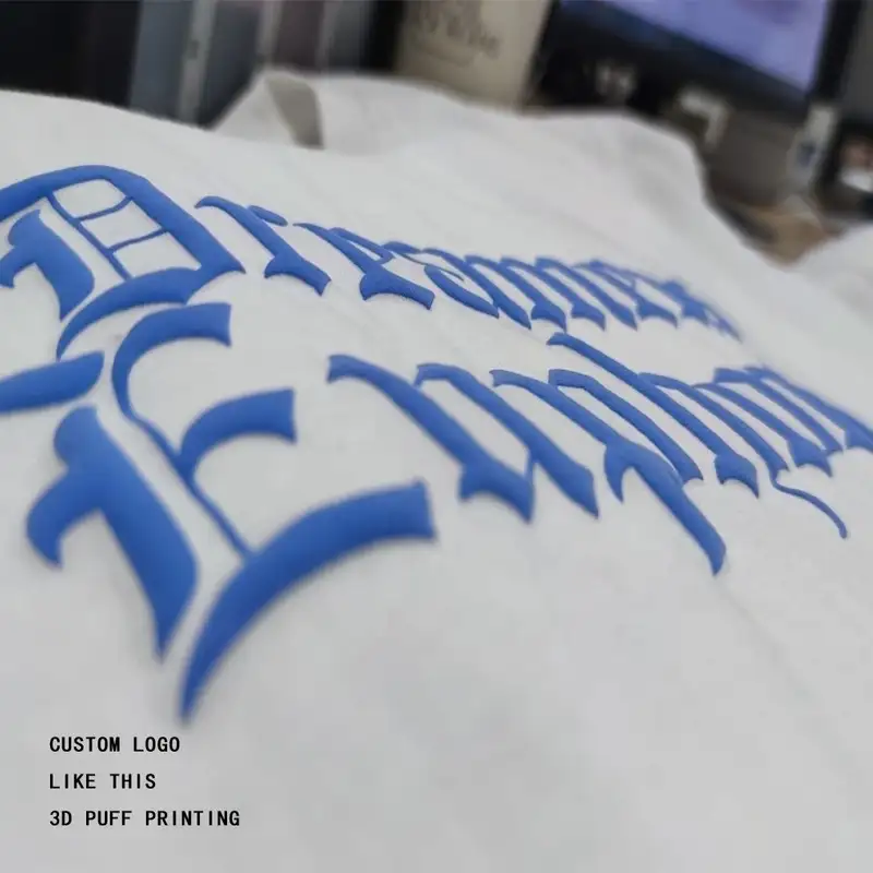 Short Sleeve T Shirt With Solid Pattern And Customized Puff Print Logo - Image 2
