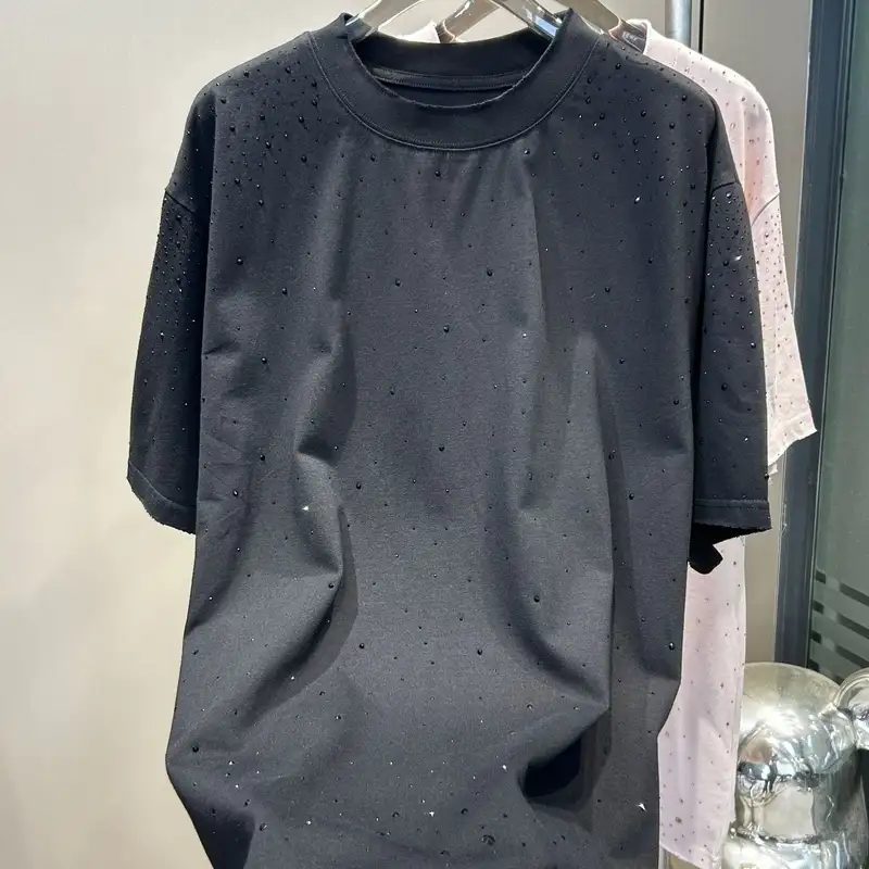 Heavyweight Rhinestone Custom Streetwear Oversize Vintage Look T Shirt - Image 4