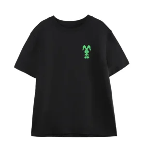 Womens Sustainable Black Rabbit Graphic Print Cotton Drop Shoulder Round Neck T Shirt