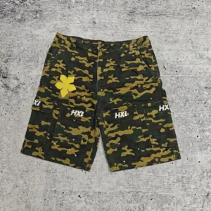 Custom New Canvas Twill Denim Shorts 100% Cotton Streetwear Summer Hunting Embroidery Cargo Camo Jean Shorts