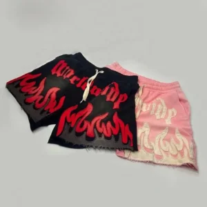 Acid Wash Cotton Sun Faded French Terry Patch Embroidery Distressed Vintage Shorts