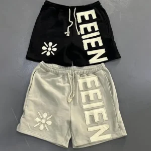 Acid Wash Cotton Sun Faded French Terry Patch Embroidery Distressed Vintage Shorts