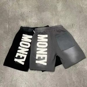 Vintage Distressed Acid Wash Cotton Raw Edge Drawstring Closure Streetwear Shorts